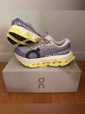 On Cloudmonster 3 Hyper Running Shoes Purple Yellow Women’s 6.5 New in Box